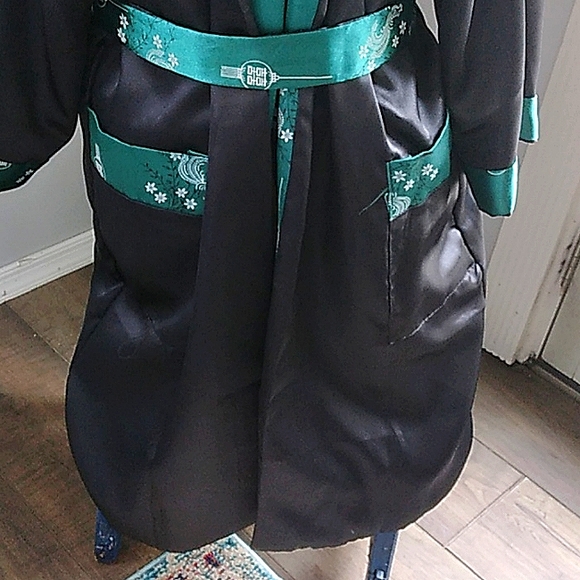 VTG EMBROIDERED DRAGON REVERSIBLE KIMONO ROBE XL - Picture 5 of 10